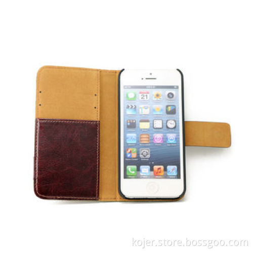 Book Style Cell Phone Case for iPhone 5s/Smartphone, Magnetic Flap on Top, OEM Orders Welcomed